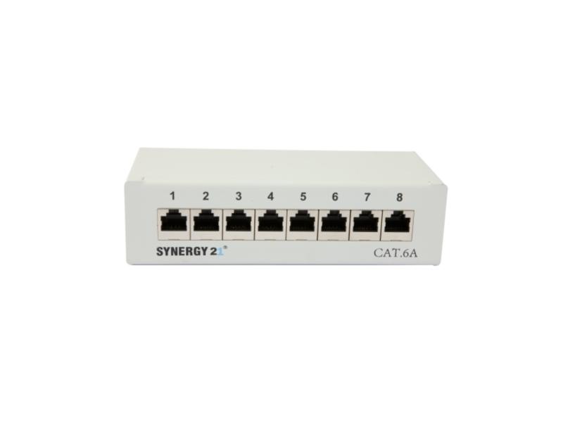 Patch Panel 8xtp Cat6a 500mhz Aufputz Lichtgrau Lsa Synergy 21 fra Synergy 21
