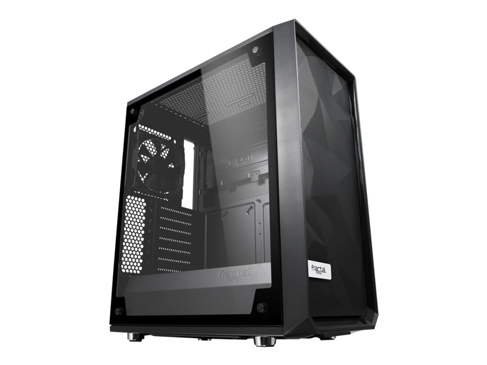 Fractal Design Meshify C   Tg   Tower   Atx   Sidepanel Med Vindu  Herdet Glass    Ingen Strømforsyning  Atx    Svart   Usb Lyd fra Fractal Design