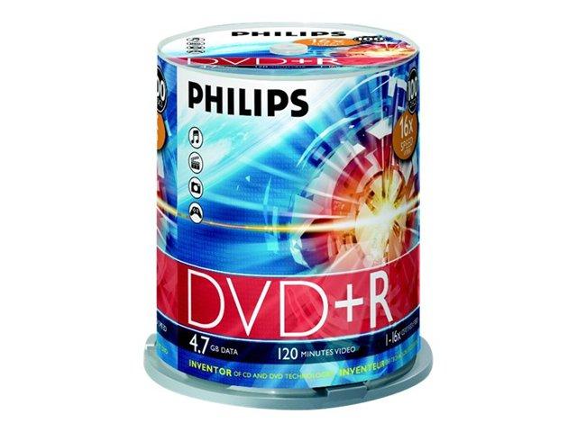 Philips Dr4s6b00f   100 X Dvd+r   4.7 Gb  120 Min  16x   Spindel fra Philips