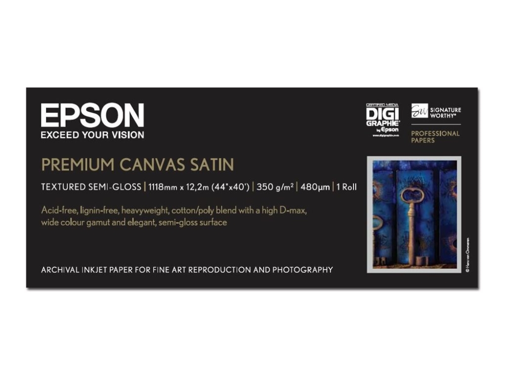 Epson Premierart Water Resistant Canvas   Blank   Rull  111 8 Cm X 12 2 M    350 G M²   1 Rull Er  Lerretspapir   For Stylus Pro 11880  Pro 98xx  Sur fra Epson