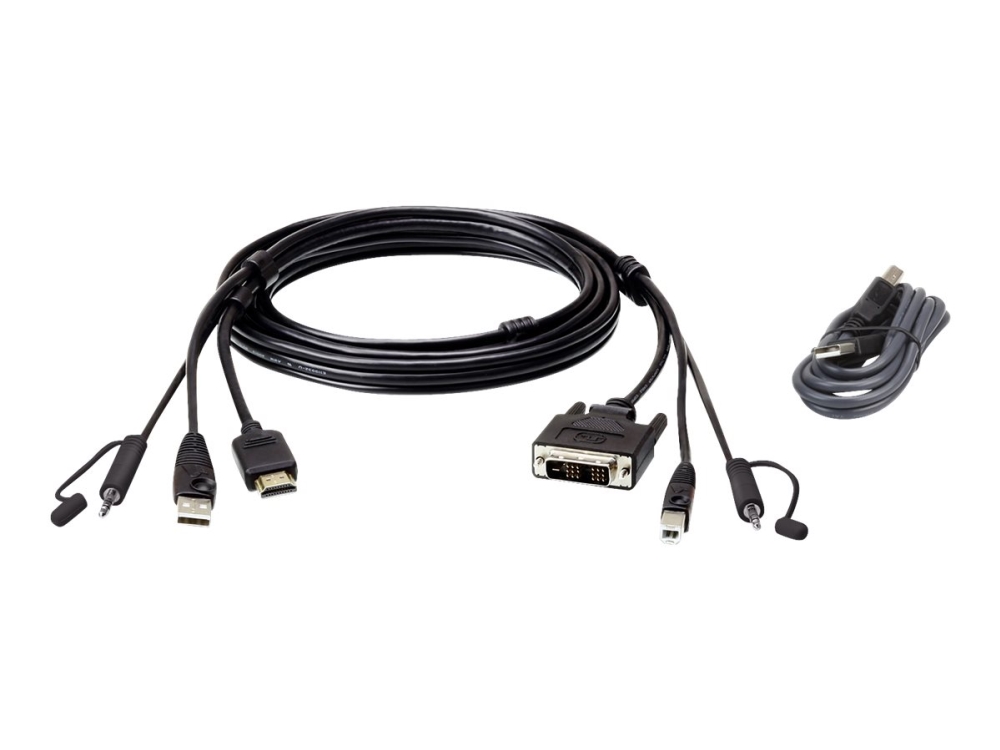 Aten 2l 7d02dhx2   Video    Usb   Audio Kabel   Taa Samsvar   Usb  Minijakk  Hdmi Til Usb Type B  Minijakk  Dvi D   1.8 M fra Aten Technology