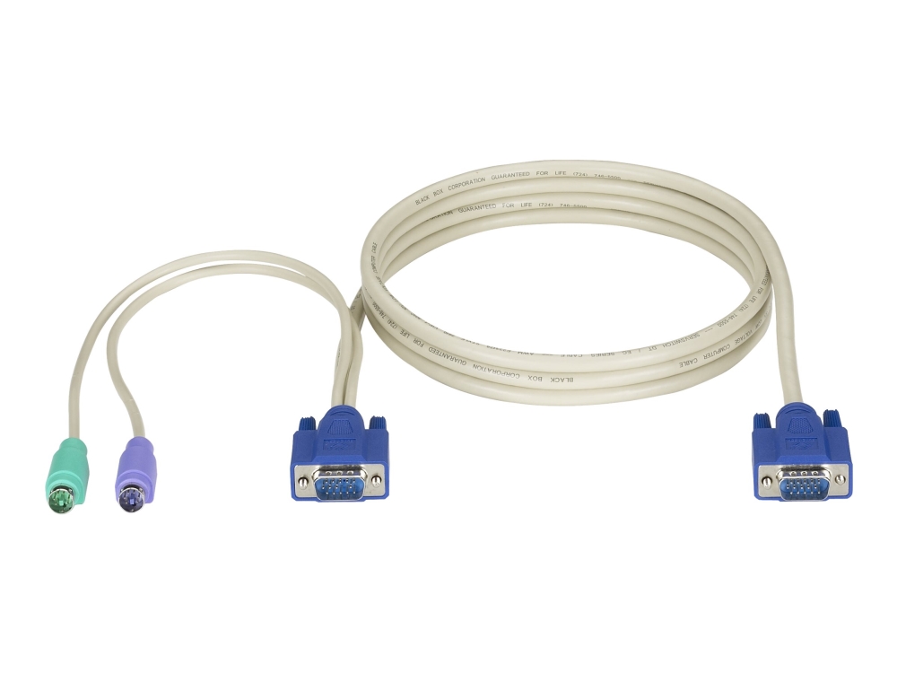 Black Box Servswitch Cpu Cable   Tastatur   Video   Musekabel  Kvm    Hd 15  Vga   Hann  Til Ps 2  Hd 15  Vga   Hann    1.8 M   For P N: Kv9208a  Kv9 fra Black Box
