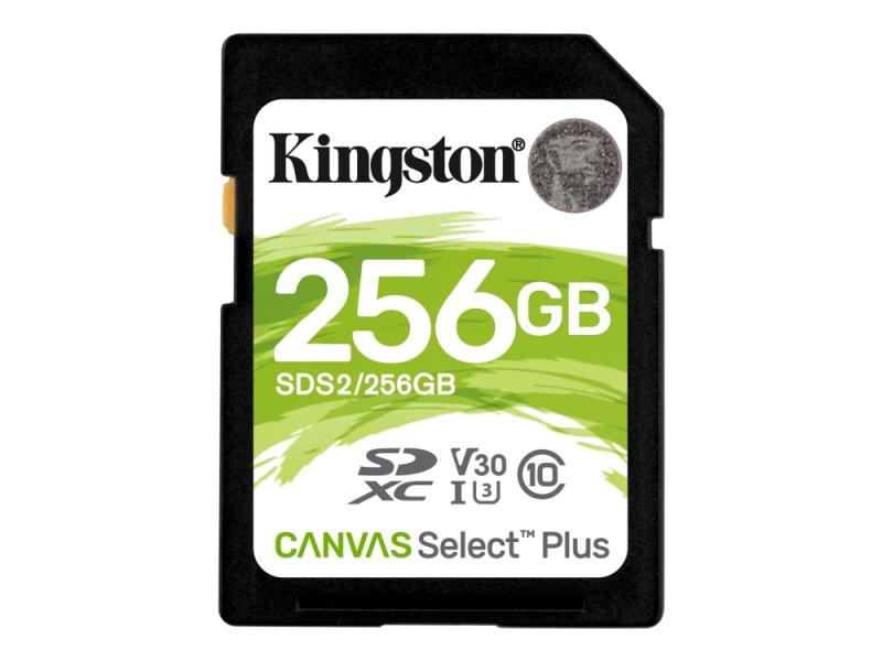 Kingston Canvas Select Plus   Flashminnekort   256 Gb   Video Class V30   Uhs I U3   Class10   Sdxc Uhs I fra Kingston Technology