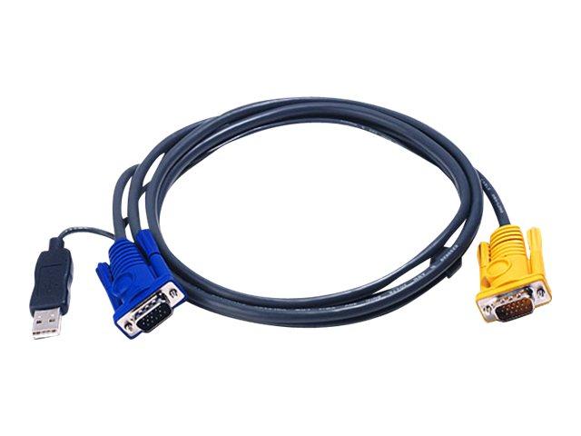 Aten 2l 5202up   Tastatur   Video   Musekabel  Kvm    Usb  Hd 15  Vga   Hann  Til Hd 15  Vga   Hann    1.8 M fra Aten Technology