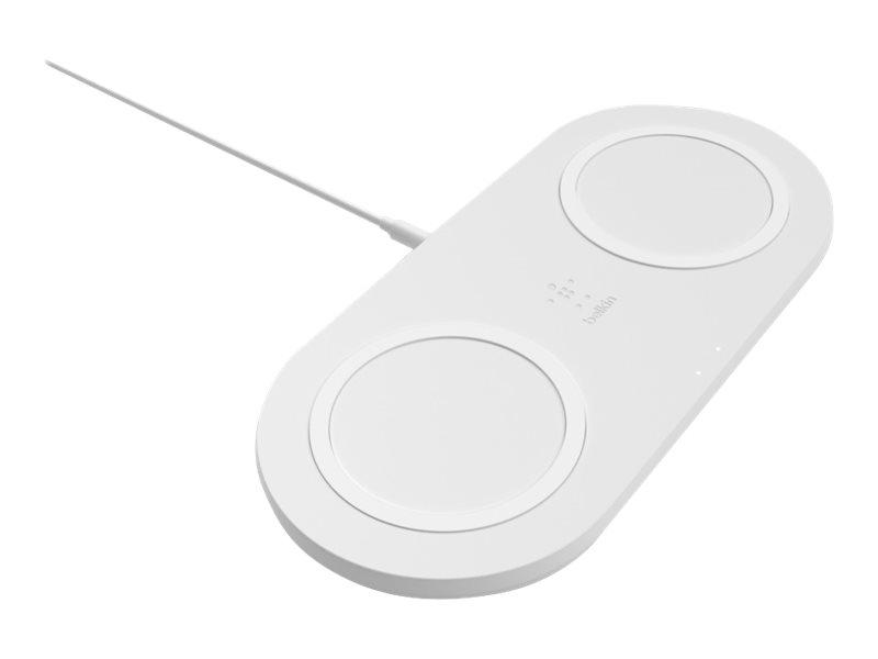 Belkin Boostcharge Dual   Trådløs Ladepute + Ac Strømadapter   10 Watt   Hvit fra Belkin Components