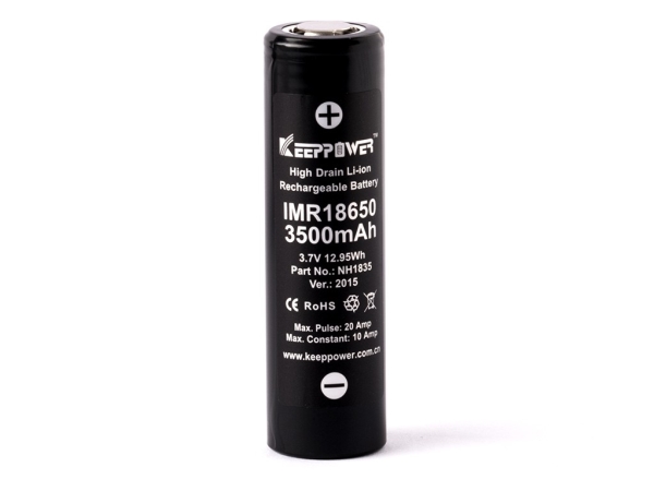 Allnet Imr18650  Oppladbart Batteri  3 7 V  2 Stykker  3500 Mah  Sort  Sølv  Ce  Rohs fra Allnet