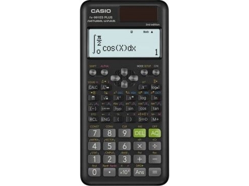 Casio Fx 991es Plus 2  Lomme  Vitenskapelig  12 Sifre  Solenergi  Svart fra Casio