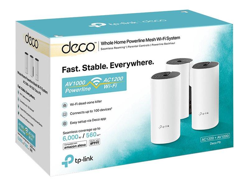 Tp Link Deco P9   Wi Fi System    3 Rutere    Inntil 6000 Kvadratfot 1gbe   Wi Fi 5   Bluetooth   Dobbeltbånd fra Tp-link