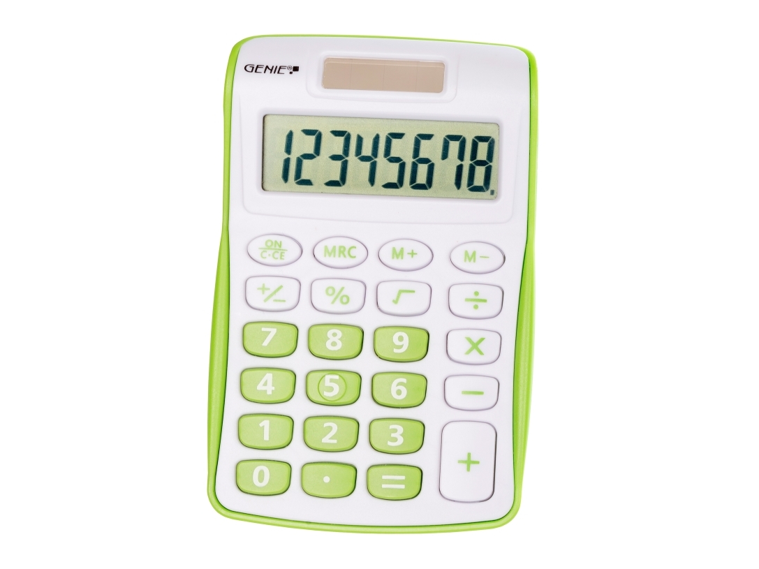 Genie 120 G   Lommekalkulator   8 Sifre   Batteri fra Genie