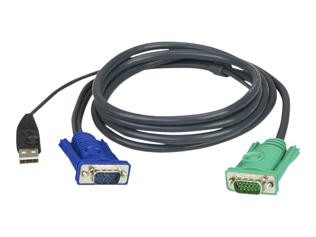 Aten 2l 5201u   Tastatur   Video   Musekabel  Kvm    Usb  Hd 15  Vga   Hann  Til 15 Pins Sphd  Hann    1.2 M   For Kvm On The Net Cs1708i  Cs1716i fra Aten Technology