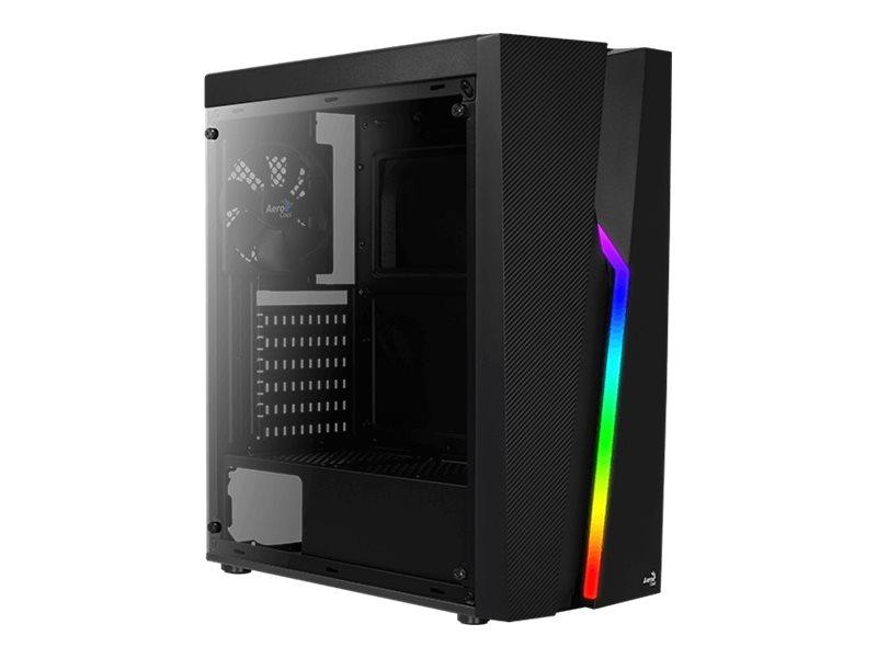 Aerocool Bolt   Tower   Atx   Sidepanel Med Vindu  Akryl    Ingen Strømforsyning  Atx    Svart   Usb Lyd fra Aerocool
