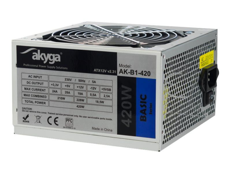 Akyga Ak B1 420   Strømforsyning  Intern    Atx12v 2.31   Ac 230 V   420 Watt   Pfc   Galvanisert Stål fra Akyga