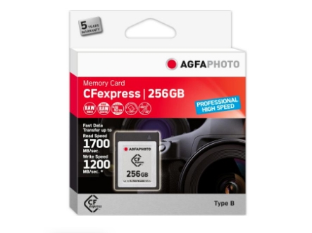 Agfaphoto Cfexpress Professional  256 Gb  Cfexpress  Nand  1700 Mb S  1200 Mb S  Kuldebestandig  Varme Motstandig  Sjokkresistent  Røntgenbestandig fra Agfa