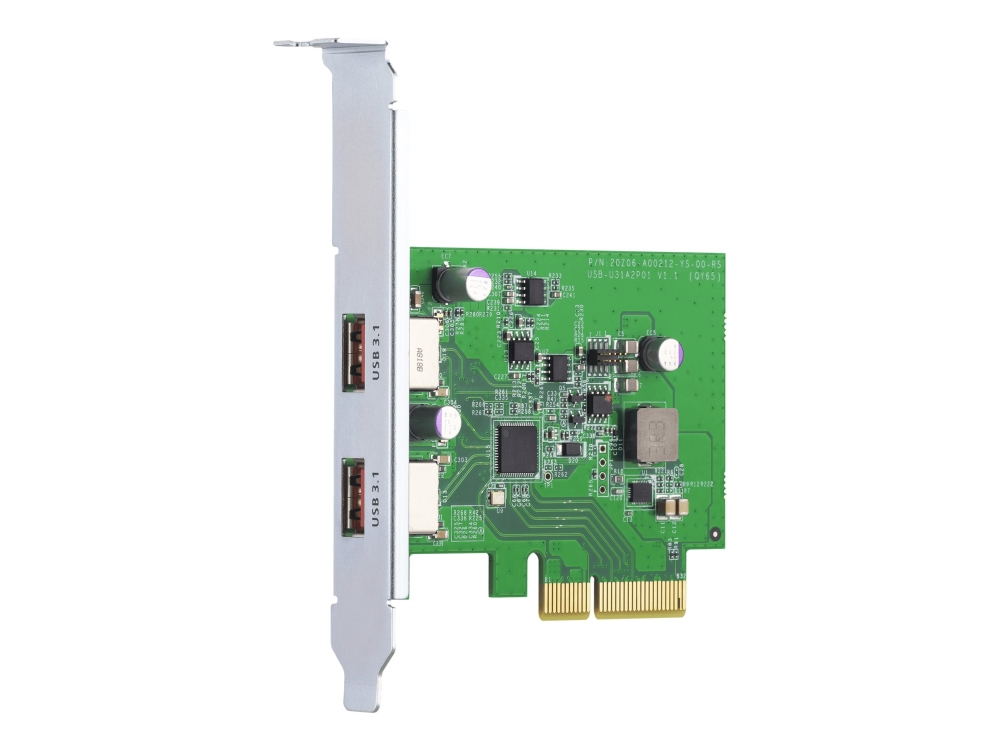 Qnap Qxp 10g2u3a   Usb Adapter   Pcie 2.0 X2 Lav Profil   Usb 3.2 Gen 2 X 2   For Qnap Qgd 1600  Ts 1232  1277  253  453  473  853  877  977  Tvs 247 fra Qnap Systems