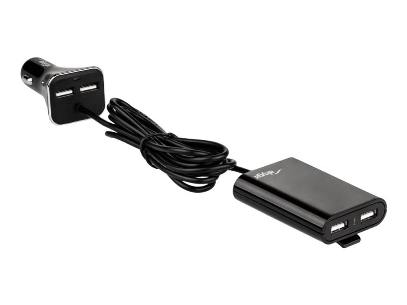 Akyga Ak Ch 10   Bilstrømadapter   45 Watt   4.8 A   4 Utgangskontakter  Usb    Svart fra Akyga