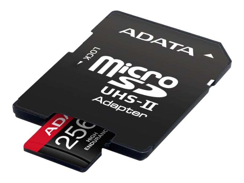 Adata High Endurance   Flashminnekort  Microsdxc Til Sd Adapter Inkludert    256 Gb   A2   Video Class V30   Uhs I U3   Class10   Microsdxc Uhs I fra A-data Technology
