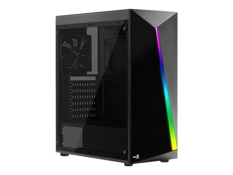 Aerocool Shard   Tower   Atx   Sidepanel Med Vindu  Akryl    Ingen Strømforsyning  Atx    Svart   Usb Lyd fra Aerocool