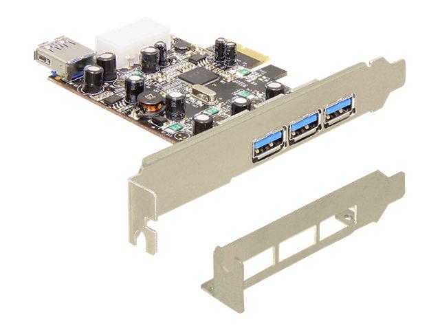 Delock Pci Express Card > 3 X Extern + 1 X Intern Usb 3.0   Usb Adapter   Pcie Lav Profil   Usb  Usb 2.0  Usb 3.0   4 Porter fra Delock