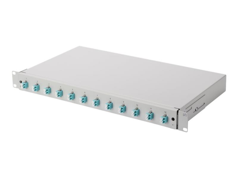 Digitus   Spleiseboks For Fiberoptikk   Lc Duplex Mm X 12   Grå  Ral 7035   1u   19" fra Digitus