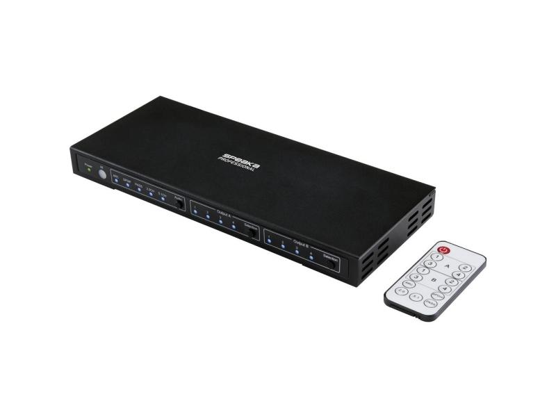 Speaka Professional 4x2 Port Hdmi Matrix Switch Mit Audio Ports 3840 X 2160 Mio. Pixel Black  Sp 8753144  fra Speaka