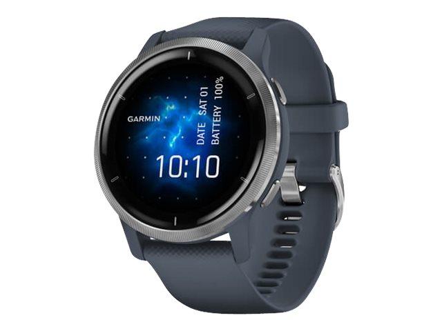 Garmin Venu 2   45 Mm   Granittblå   Sportsur Med Bånd   Silikon   Granittblå   Håndleddstørrelse: 135 200 Mm   Display 1.3"   Bluetooth  Wi Fi  Ant+ fra Garmin