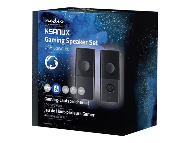 Nedis Gaming Ksanux   Høyttalere   For Pc   6 Watt   Svart fra Nedis
