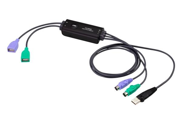 Aten Cv10km  0 8 M  Usb  Ps 2  Usb  Ps 2  Sort  Ps 2 + Ps 2 + Usb A  Usb A + Usb A fra Aten Technology