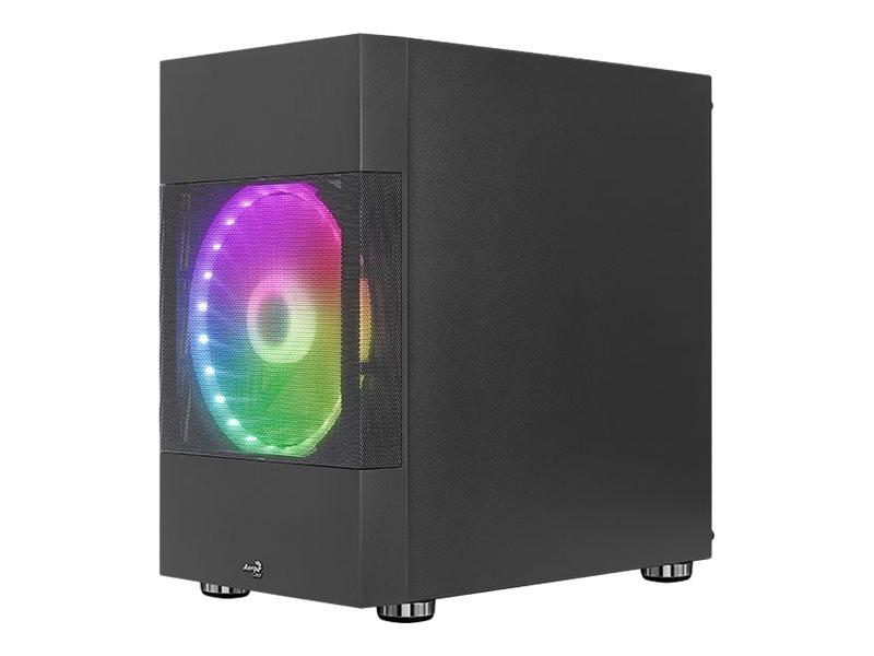 Aerocool Atomic G Bk V2   Tempered Glass Edition   Mt   Micro Atx   Sidepanel Med Vindu  Herdet Glass    Ingen Strømforsyning  Atx    Svart   Usb Lyd fra Aerocool