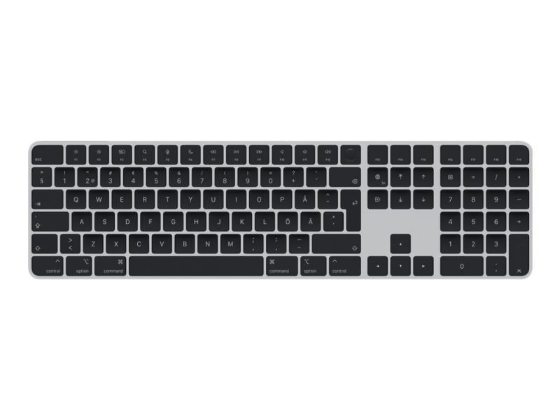 Apple Magic Keyboard With Touch Id And Numeric Keypad   Tastatur   Trådløs   Bluetooth  Usb C   Svensk   Svarte Nøkler fra Apple