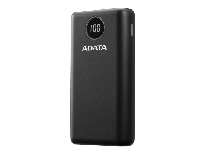 Adata P20000qcd   Strømbank   20000 Mah   74 Wh   18 Watt   Pd 3.0  Qc 3.0   4 Utgangskontakter  Usb  24 Pin Usb C    På Kabel: Usb C   Svart fra A-data Technology
