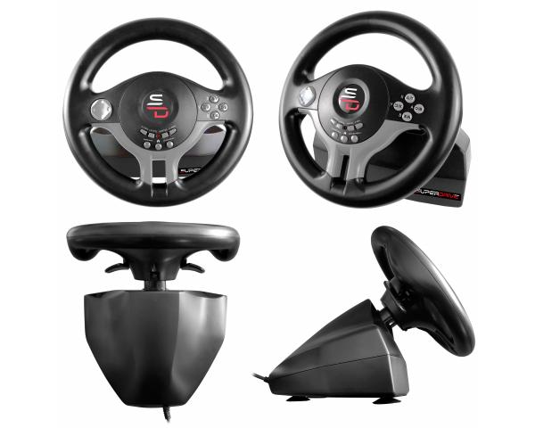 Subsonic Sv200  Ratt + Pedaler  Nintendo Switch  Pc  Playstation 4  Xbox  180°  Koblet Med Ledninger  Ikke Trådløs  Usb  Sort  Grå fra Subsonic