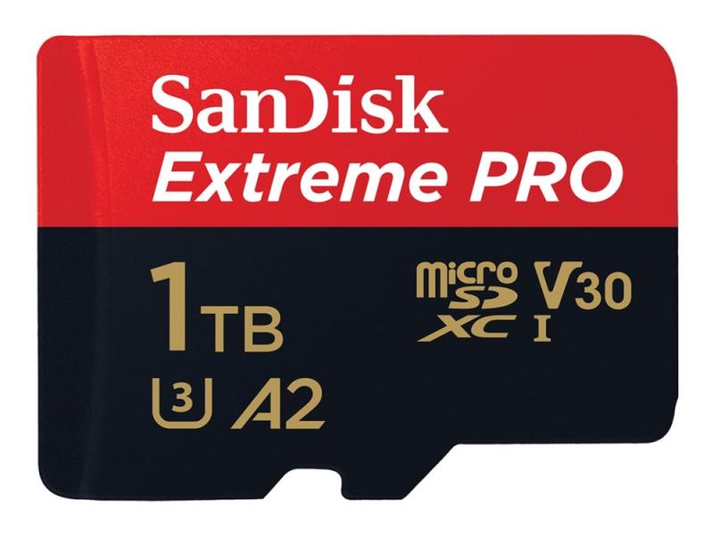 Sandisk Extreme Pro   Flashminnekort  Microsdxc Til Sd Adapter Inkludert    1 Tb   A2   Video Class V30   Uhs I U3   Class10   Microsdxc Uhs I fra Sandisk