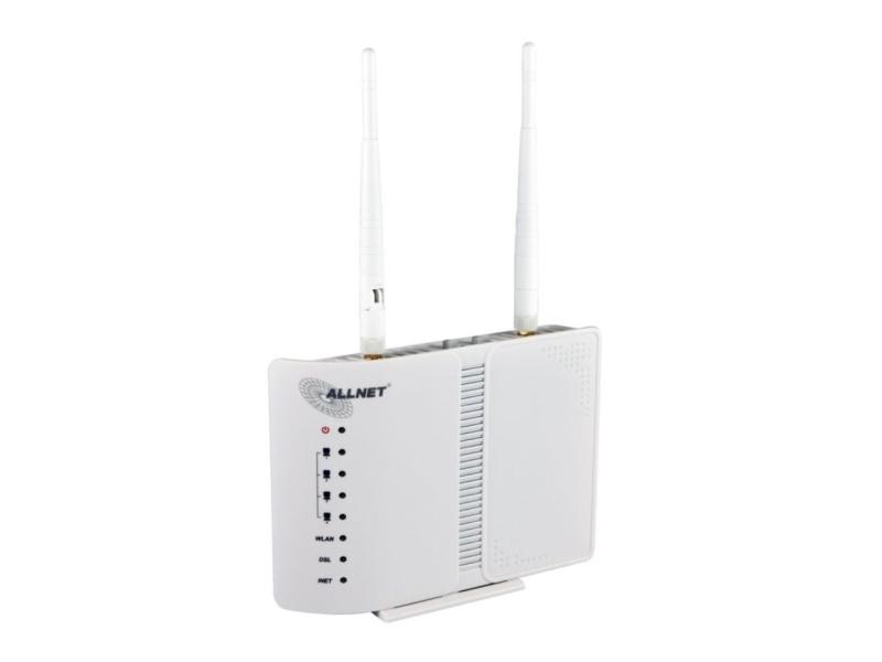 Allnet All Wr02400n  Wi Fi 4  802.11n  Ethernet Bredbåndsforbindelse  Adsl2+  Hvit fra Allnet
