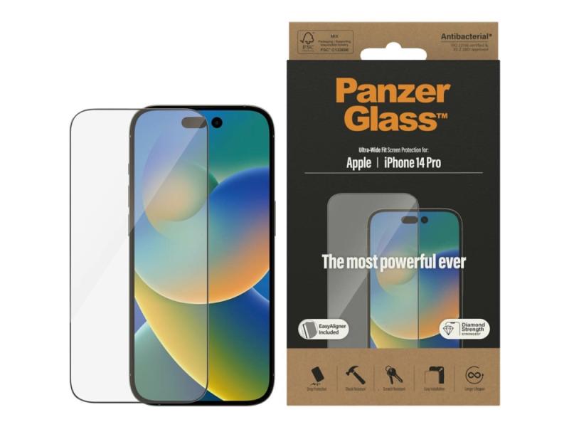 Panzerglass™   Ultra Wide Fit   Skjermbeskytter Til Mobiltelefoner   Krystallklar   Apple Iphone 14 Pro fra Panzerglass