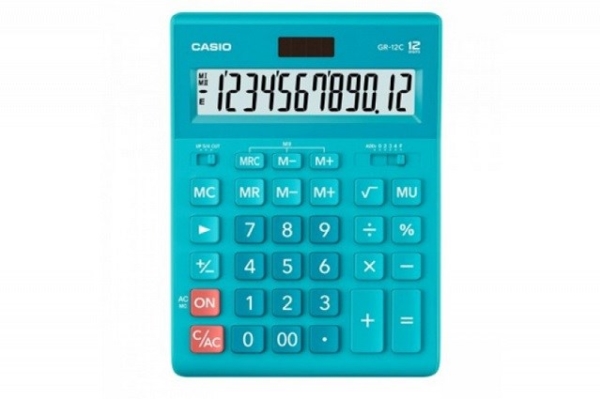 Casio Office Lommeregner Gr 12c Lb Blå  12 Cifret Display fra Casio