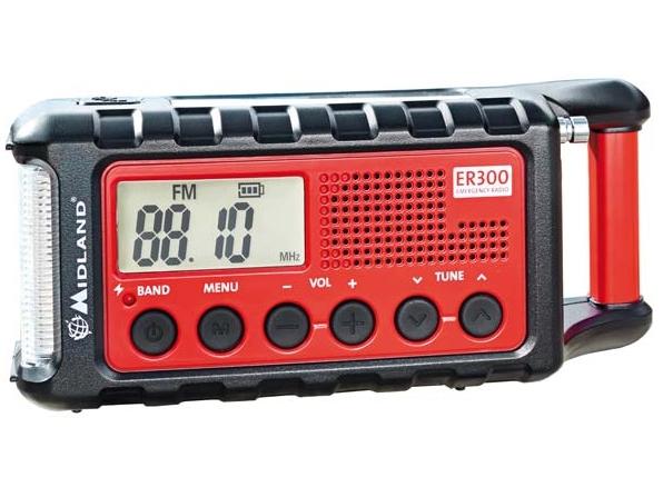 Midland Er300  Bærbar  Analog  Am  Fm  Lcd  Sort  Rød  Lithium Ion  Li Ion  fra Midland