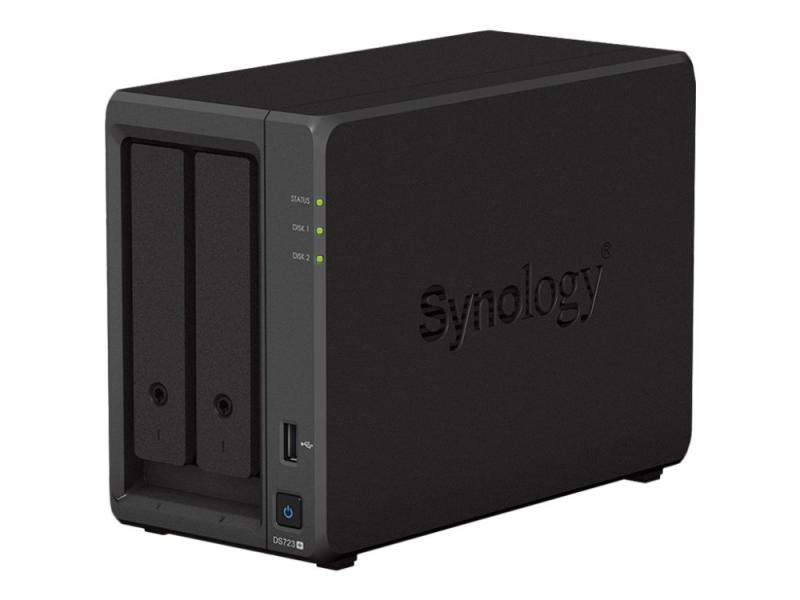 Synology Disk Station Ds723+   Nas Server   2 Brønner   Raid 0  1  Jbod   Ram 2 Gb   Gigabit Ethernet   Iscsi Støtte fra Synology