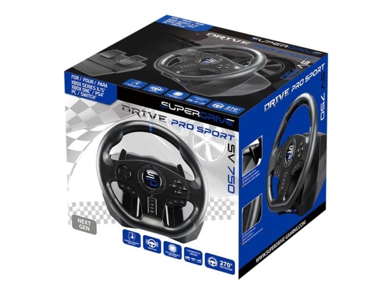 Subsonic   Superdrive   Racerhjul Sv750 Drive Pro Sport Ratt Med Pedal  Gir Og Vibrasjon   Xbox Series X S  Ps4  Xbox One  Switch  Pc fra Subsonic