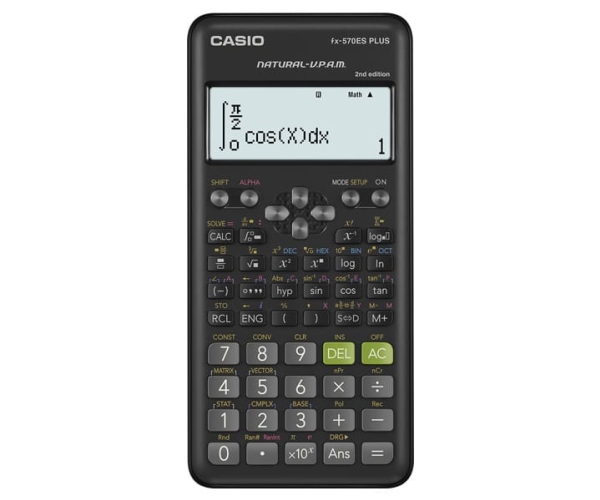 Casio Fx 570esplus 2  Desktop  Vitenskaplig  12 Sifre  Batteri  Sort fra Casio