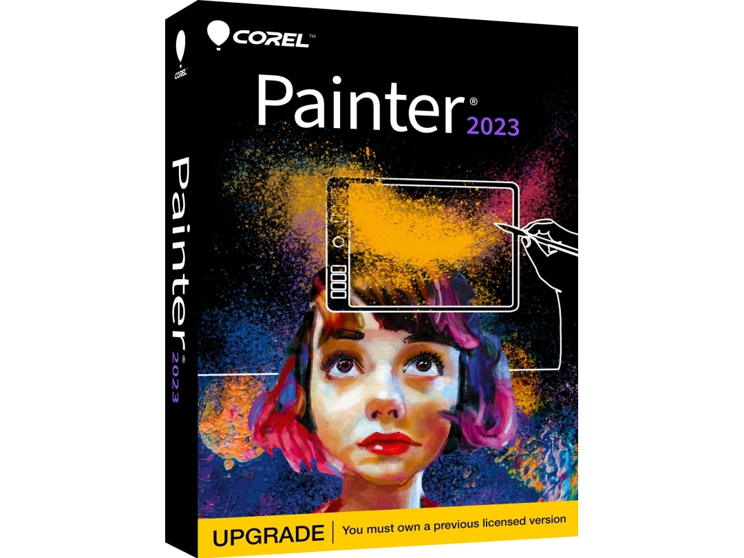 Corel Painter 2023   Bokspakke  Oppgradering    1 Bruker   Win  Mac   Engelsk  Tysk  Fransk   Europa fra Corel