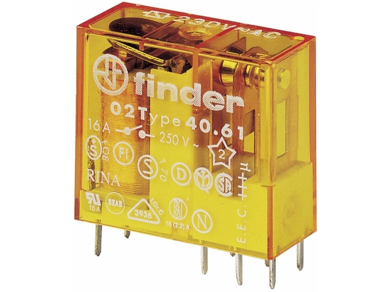 24vac 16a 250vac Relæ 1 Skifter fra Finder