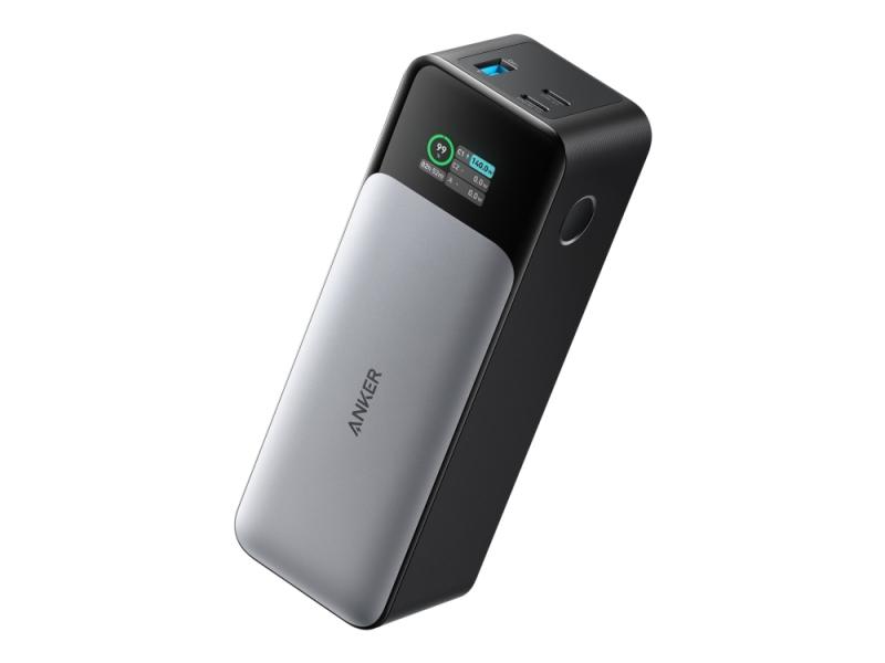 Anker 737   Strømbank   Gan Teknologi   24000 Mah   Anker Poweriq 4.0  Power Delivery 3.1   3 Utgangskontakter  Usb  2 X Usb C    Svart fra Anker
