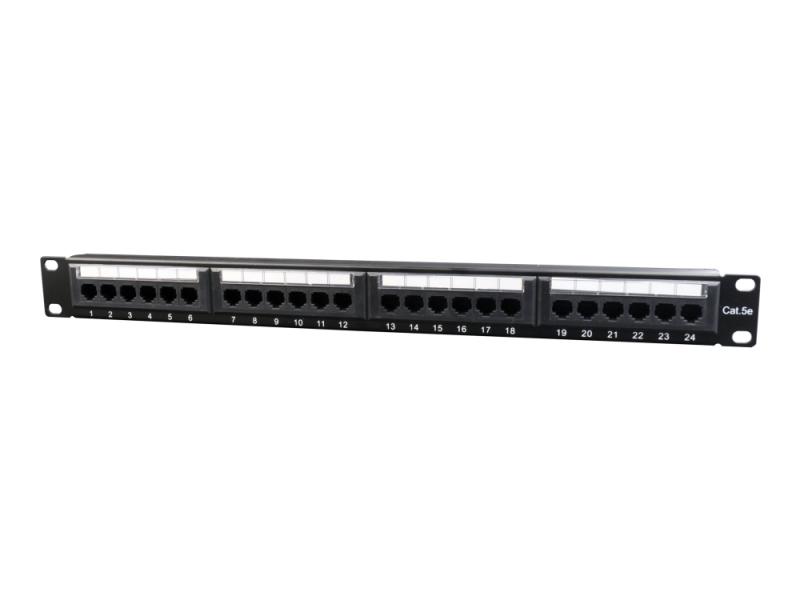 Gembird Npp C524cm 001   Patchpanel Med Kabelstyring   Cat 5e   Svart   1u   19"   24 Porter fra Gembird