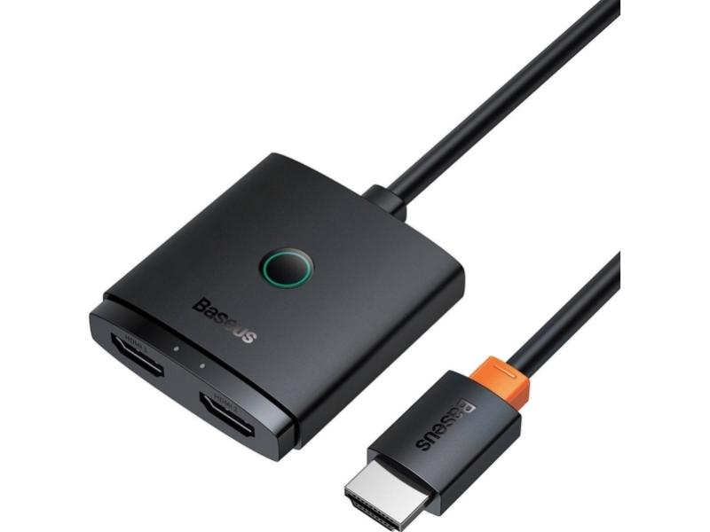 2 I 1 4k 60hz Toveis Hdmi Adapter Med Innebygd 1m Kabel Baseus Airjoy   Svart fra Baseus