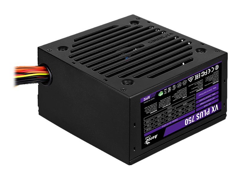 Aerocool Vx Plus 750   Strømforsyning  Intern    Atx12v 2.3   Ac 230 V   750 Watt   Aktiv Pfc fra Aerocool
