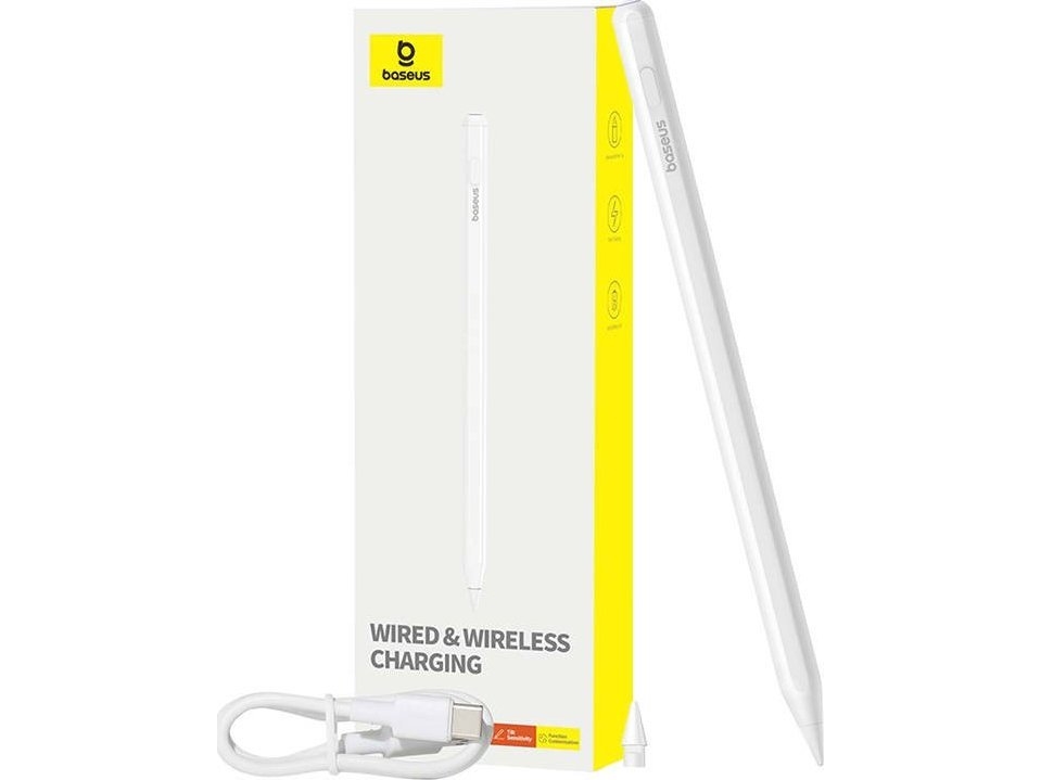 Baseus Stylus Baseus Smooth Writing Series Active Stylus Med Trådløs Og Kablet Lading  Hvit  fra Baseus