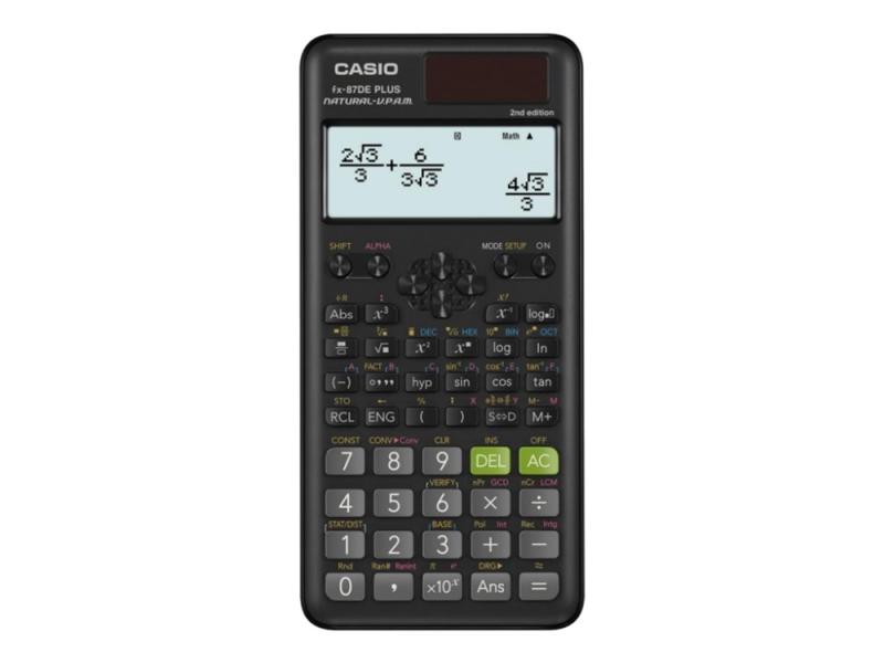 Casio Fx 87de Plus 2nd Edition   Vitenskapelig Kalkulator   10 Sifre + 2 Eksponenter   Solpanel  Batteri fra Casio