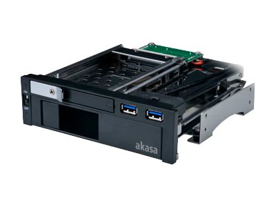 Akasa 5 25 Tommers Stasjonsramme For 1x 3 5 + 1x 2 5 Tommer  Inkl. 2x Usb 3.0 fra Akasa
