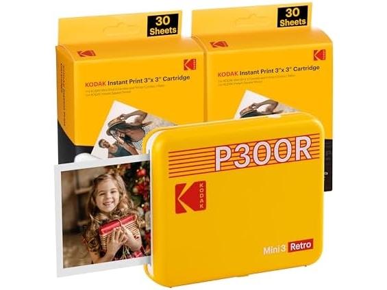 Kodak Mini 3 Retro Instant Photo Printer P300r Yellow 3x3 + 60sheets fra Kodak