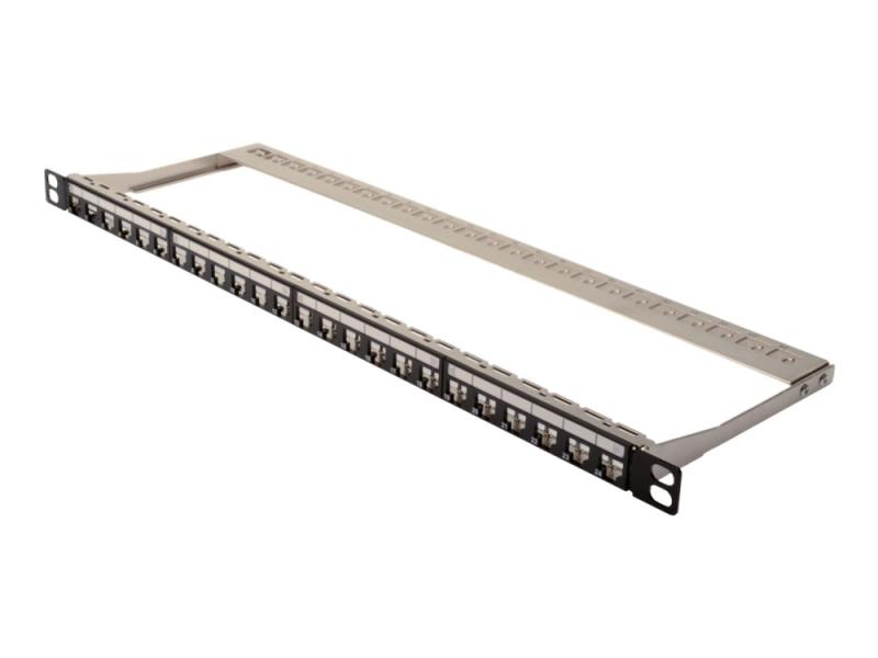 Digitus Professional Dn 91422   Koblingspanel   Cat 6a   Stp   Svart  Ral 9005   0.5u   19"   24 Porter fra Digitus
